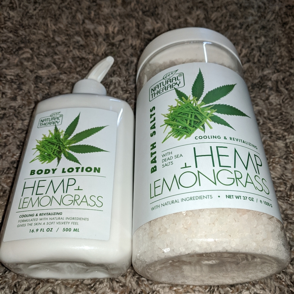 NEW. Natural Therapy Hemp Set (Lotion & Bath Salts)